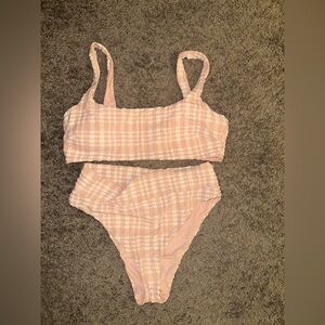 Aerie Pink Plaid Bikini Set